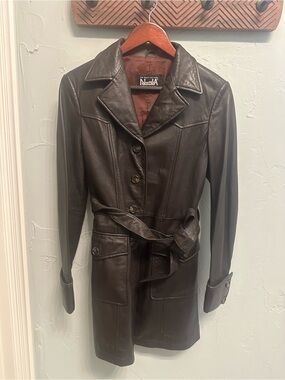 Genuine Leather Trench Coat